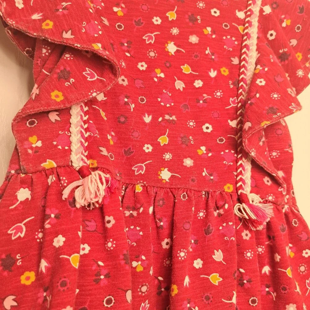Oshkosh Red Floral Butterfly Sleeve Blouse